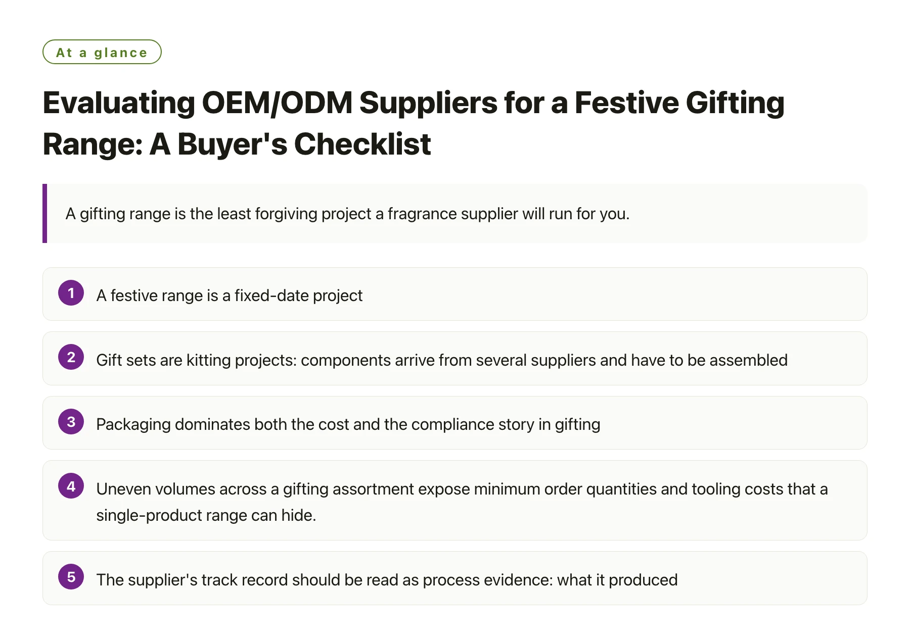 Evaluating OEM/ODM Suppliers for a Festive Gifting Range: A Buyer's Checklist——全文要点速览